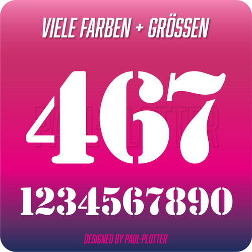 Zahlen aufkleber 15cm - zahlen,