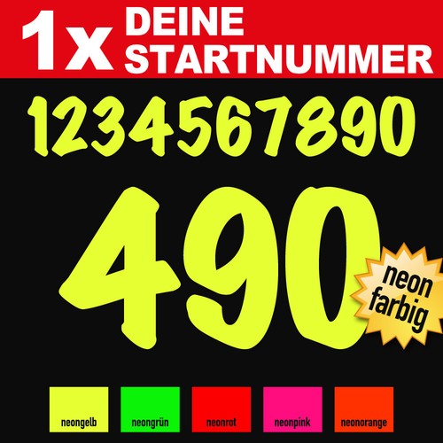 Zahlen neon sticker decal - zahlen,