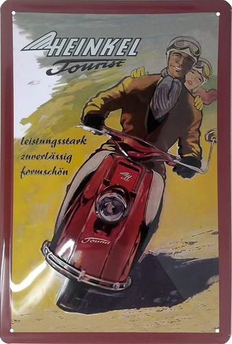 Geprägtes blechschild heinkel - geprägtes,