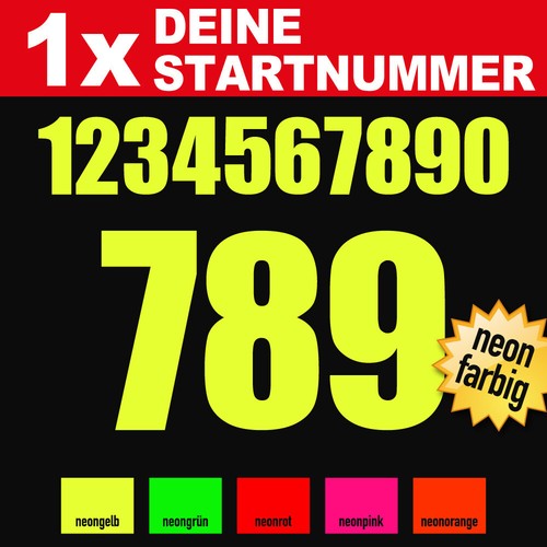 Klebezahlen neon farben - klebezahlen,